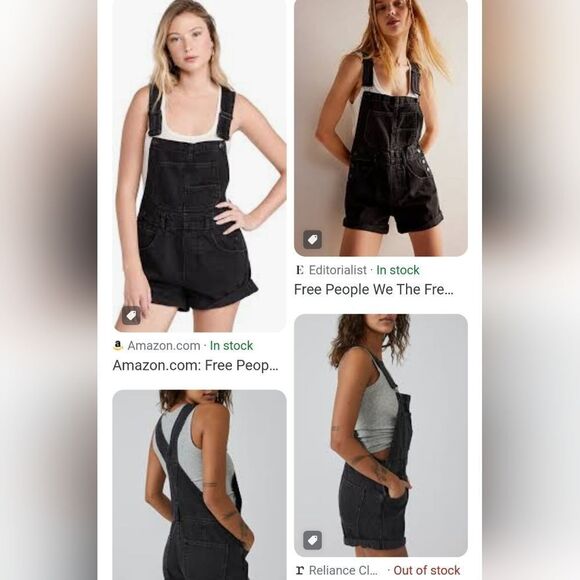 NO BOUNDERIES High Waist Washed Black Denim Adirondack Short Overalls - Picture 1 of 5